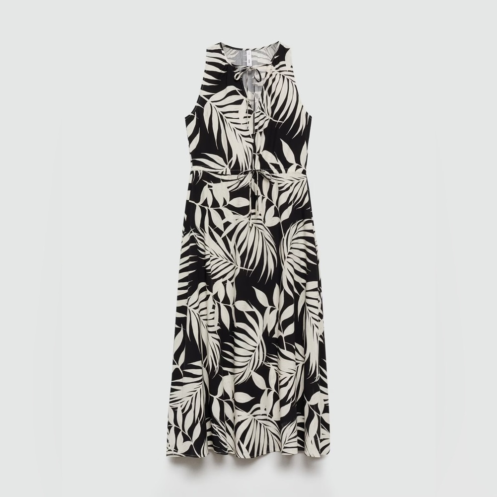 Mango bow printed sleeveless dress NWT - Picture 2 of 5